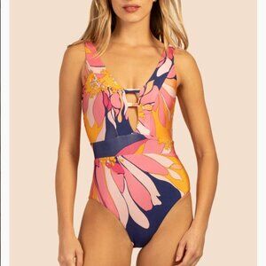 New! Trina Turk Breeze Plunge Maillot One Piece Swimsuit